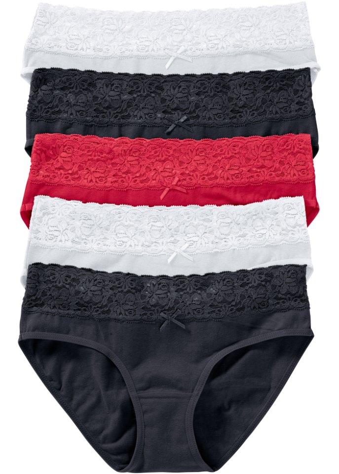 Slip mit Spitze (5er Pack)