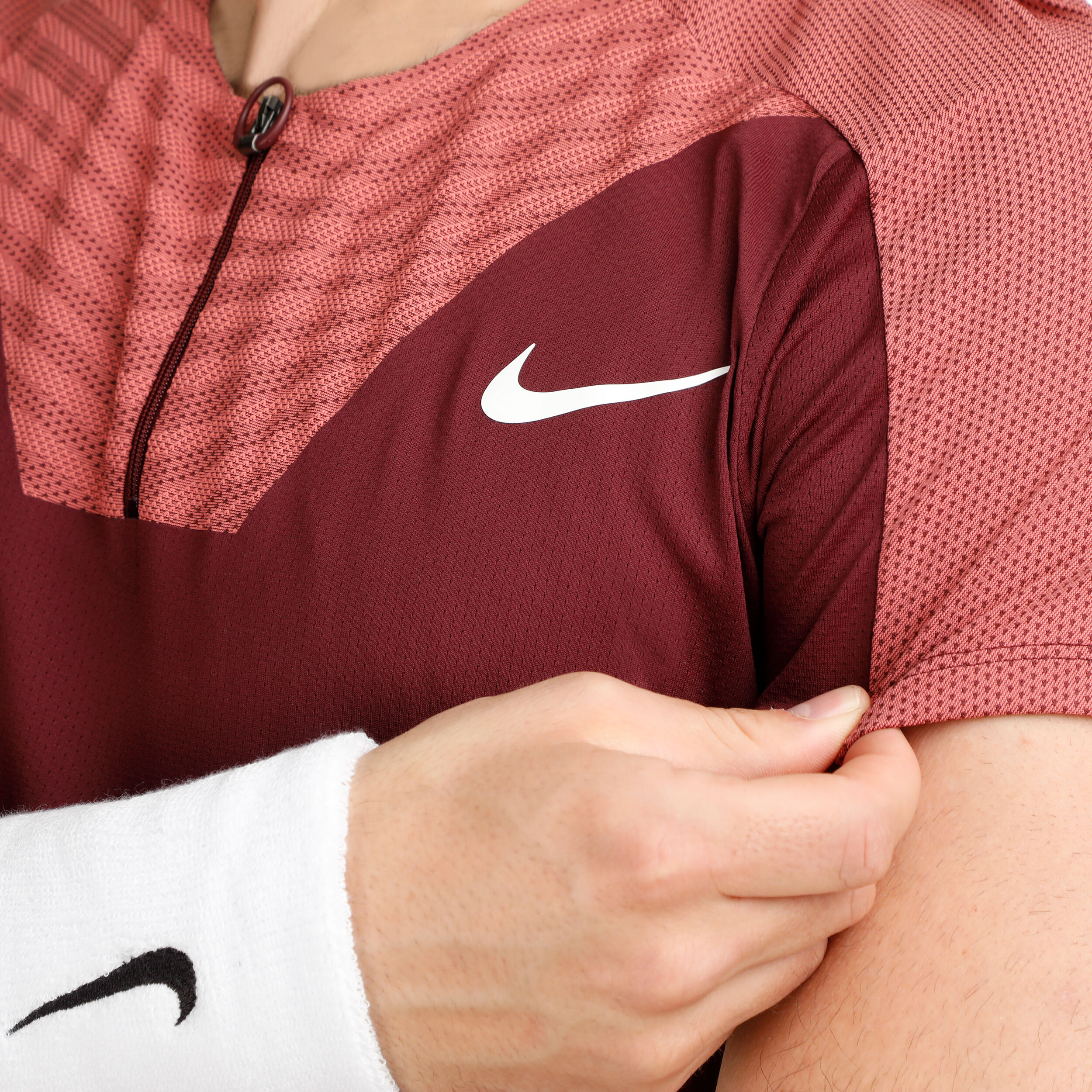 Dri-Fit Advantage Court Slim UL RG Polo Herren - Dunkelrot, Altrosa
