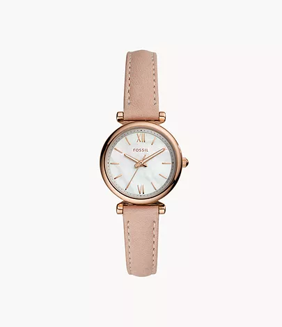 Fossil Damenuhr Carlie Mini Leder Rosé