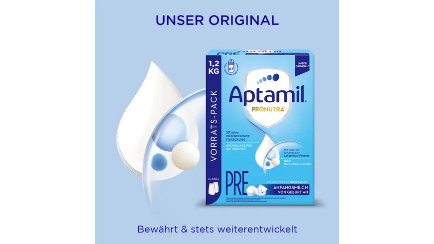 Aptamil Pronutra Anfangsnahrung Pre von Geburt an Vorratspack 1200 g