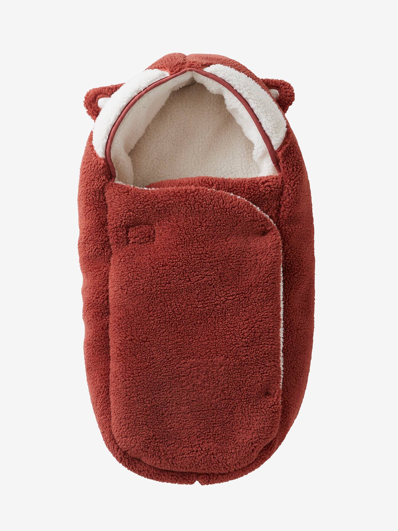 Chancelière coque et nacelle en sherpa Foxy safran