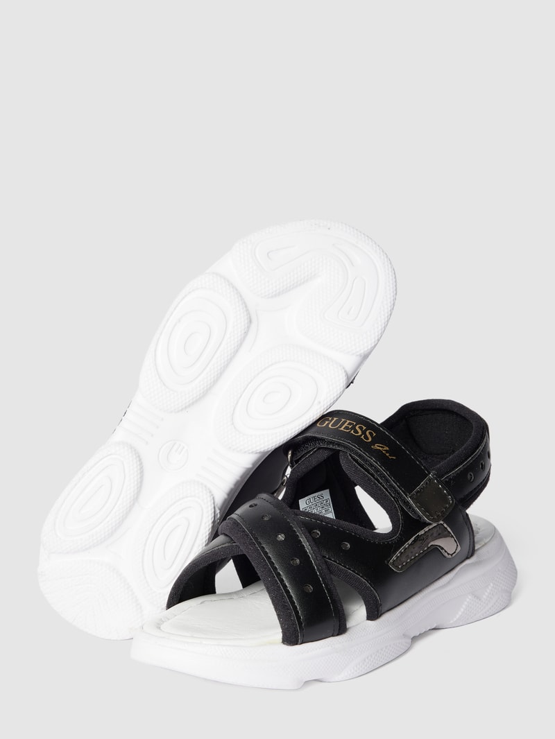 Sandalen mit Label-Print Modell 'MURIEL' in schwarz