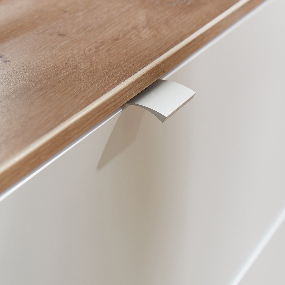Lomadox Wohnwand CUST-36, (3-St., 3-tlg), Set mit 2 Wandboards Eiche mit weiß 240 cm, Wohnwand, Fernsehschrank