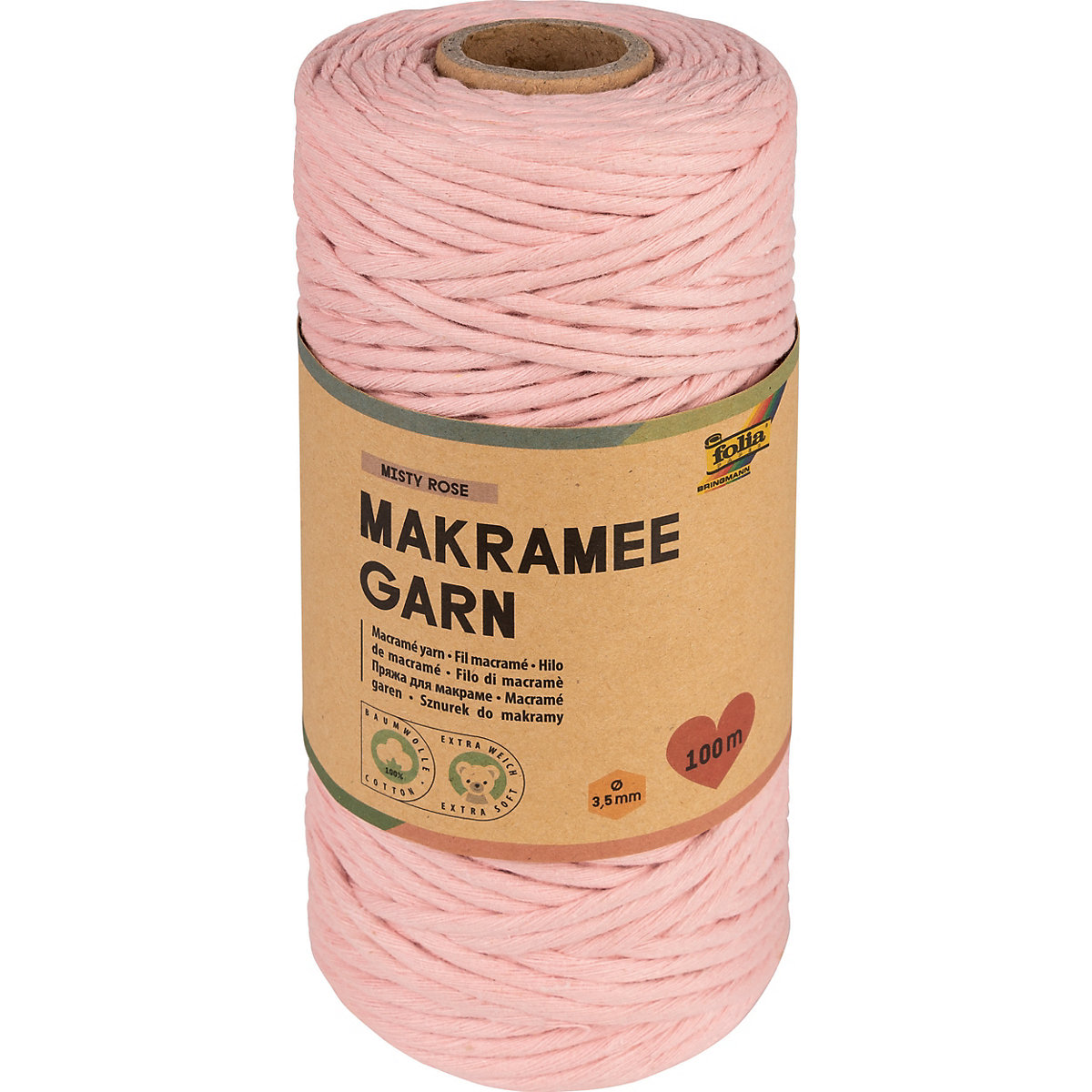 Makramee Garn MISTY ROSE 100m D 3,5mm