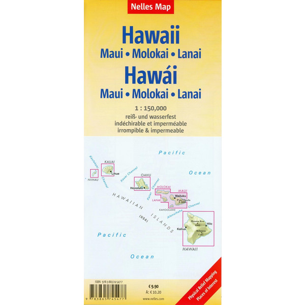Nelles Map Hawaii: Maui Molokai 1 : 150 000 - Wanderkarte