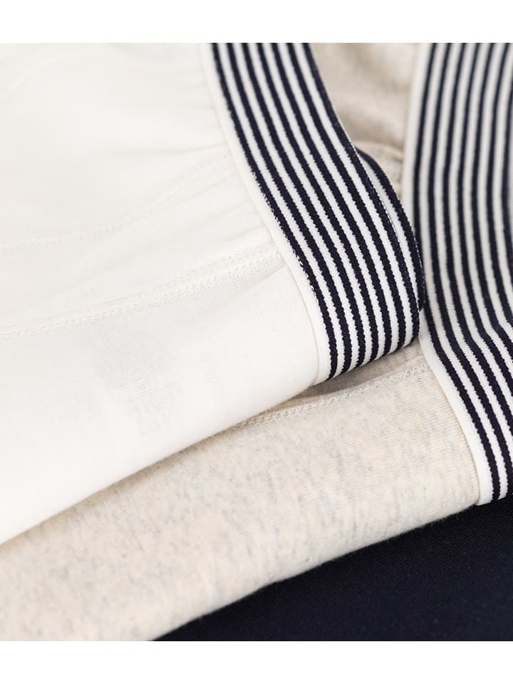 PETIT BATEAU 3er-Set: Boxershorts in Schwarz/ Beige/ Weiß günstig kaufen