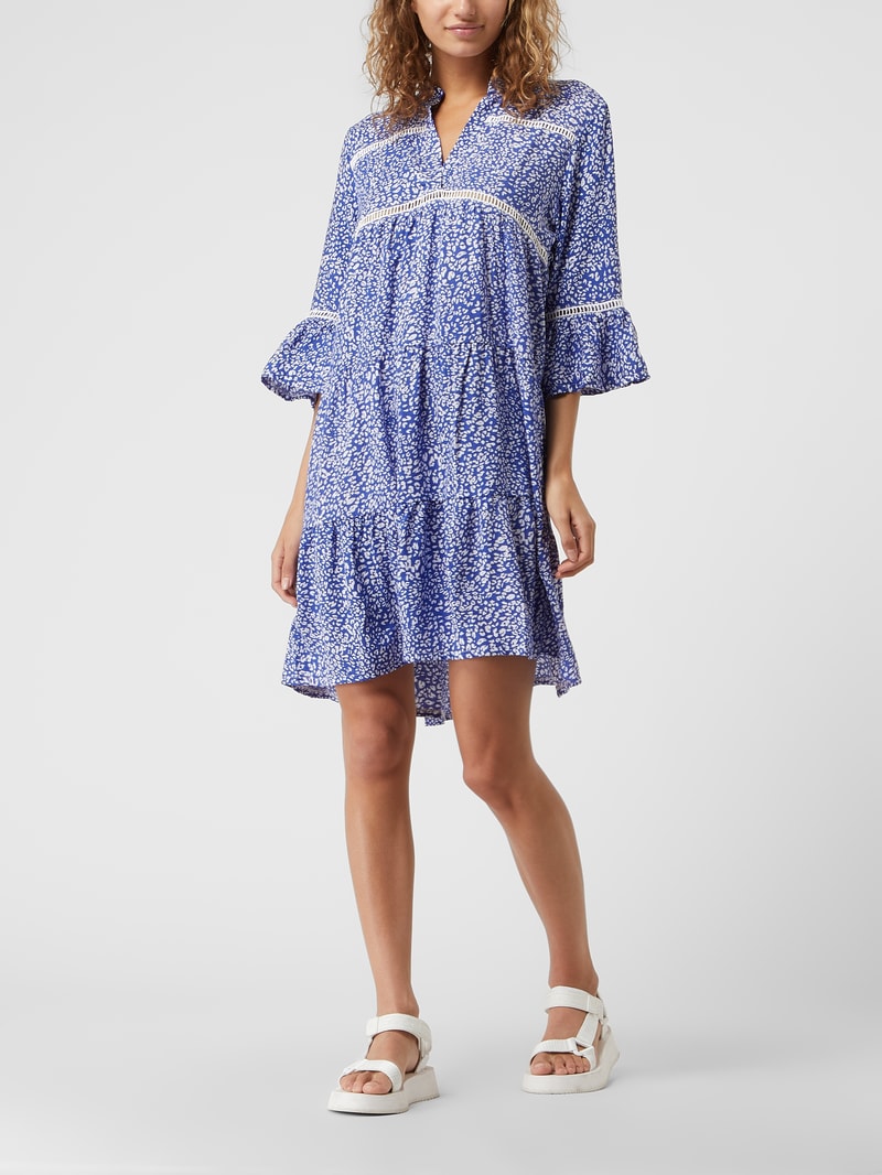 Kleid mit Leopardenmuster in royalblau