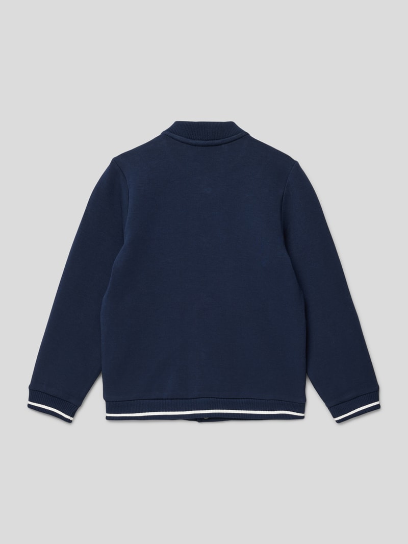 Sweatjacke mit Kontraststreifen Modell 'Back to school' in marineblau