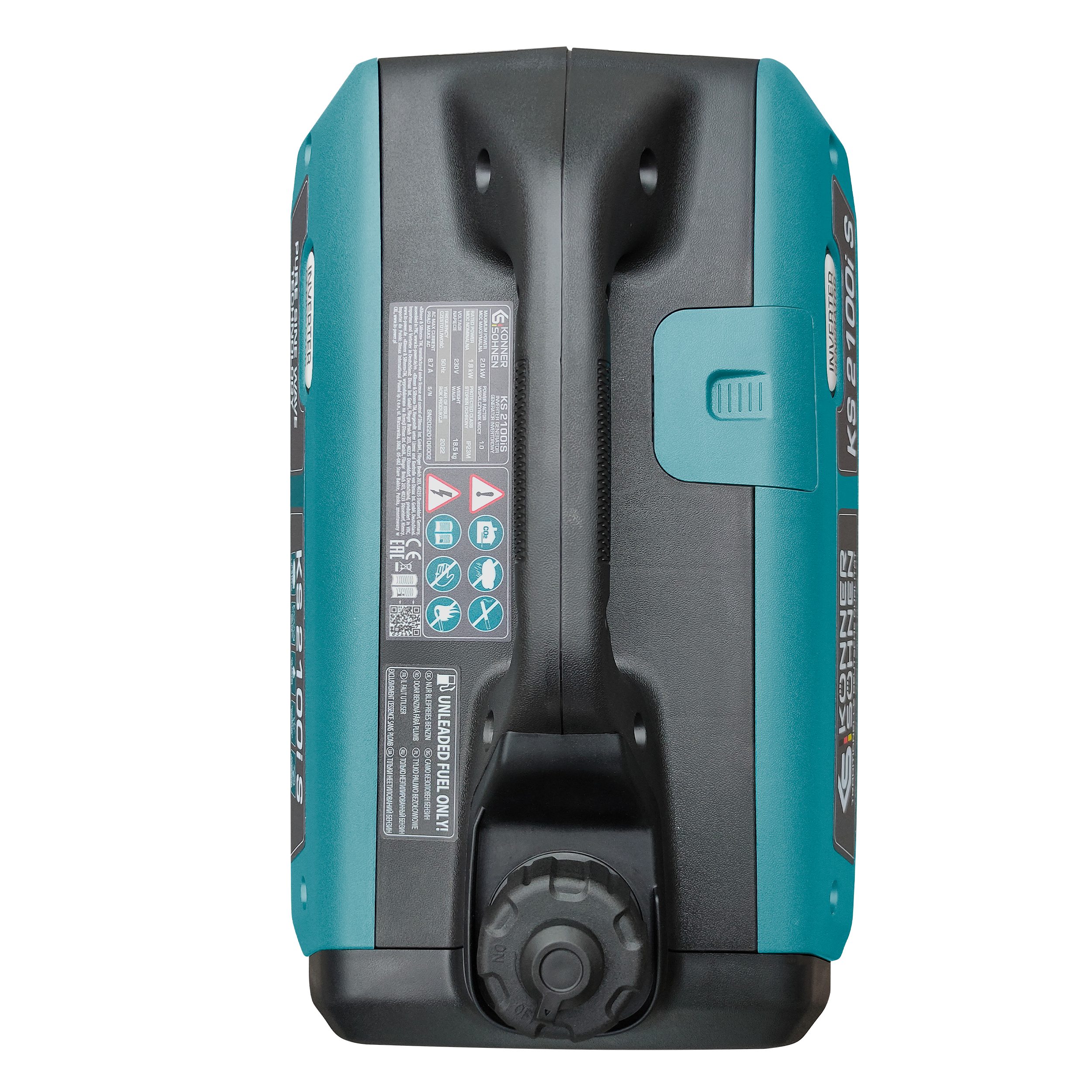 Könner & Söhnen Stromerzeuger KS 2100i S, 2,00 in kW, (Schallgedämmtes Gehäuse (62 dB Lpa 7 m), 1-tlg., Schuko-Steckdose 230 V, 2 USB-Anschlüsse), Kurzschluss- und Überlastschutz, Abgasnorm EURO V