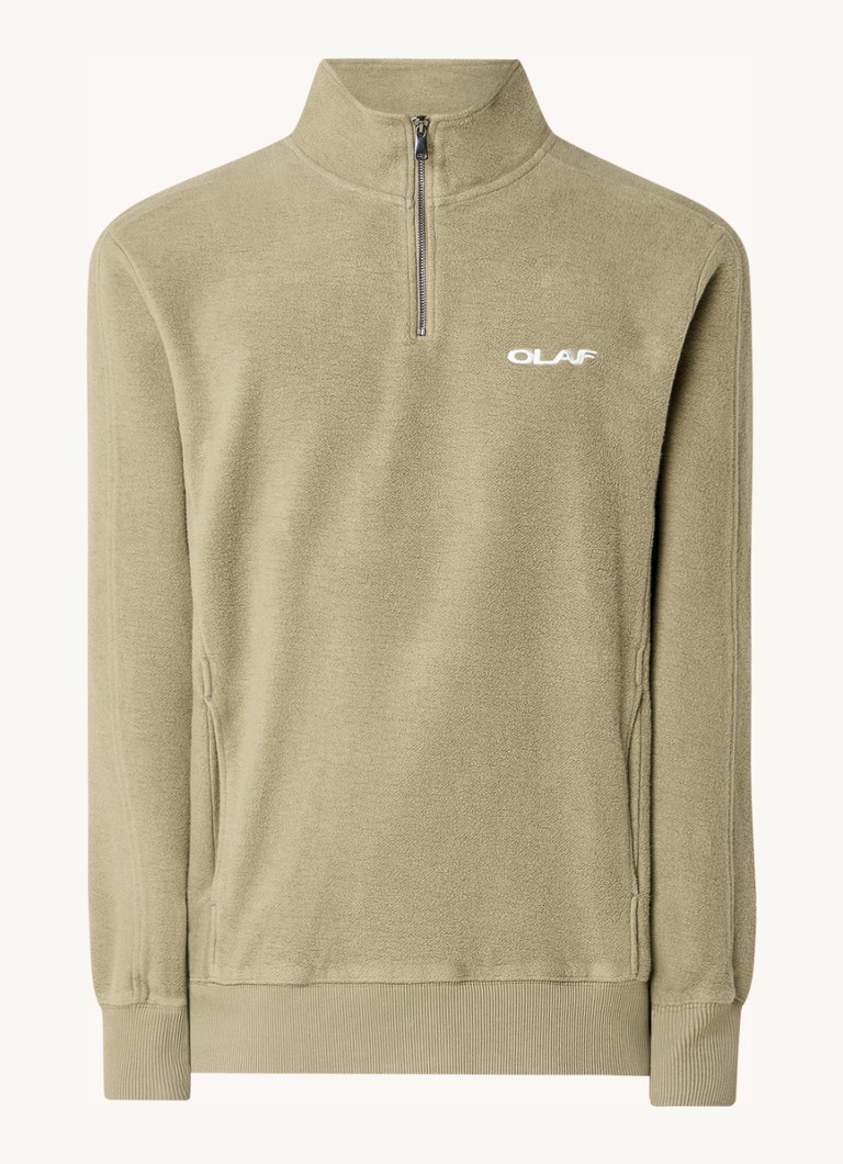 Maglione OLAF con mezza zip e logo ricamato