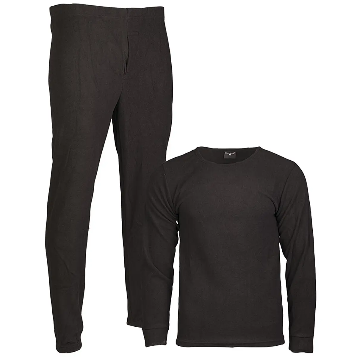 Unterwäsche Thermofleece Rundhals schwarz
