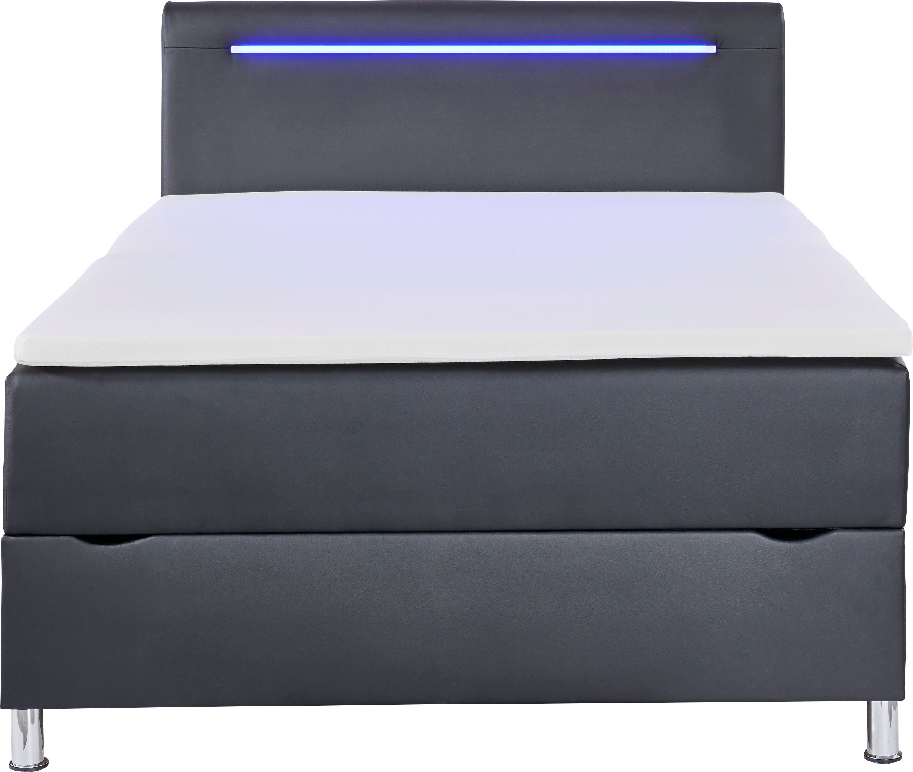 meise.möbel Boxbett Candela, mit LED-Beleuchtung, Bettkasten und Topper