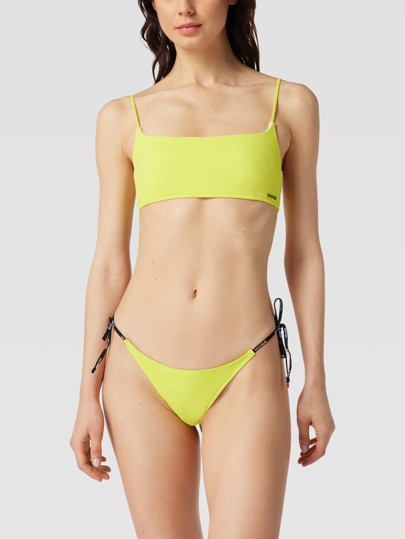 Bralette mit Label-Print Modell 'Bralette Pure' in gelb