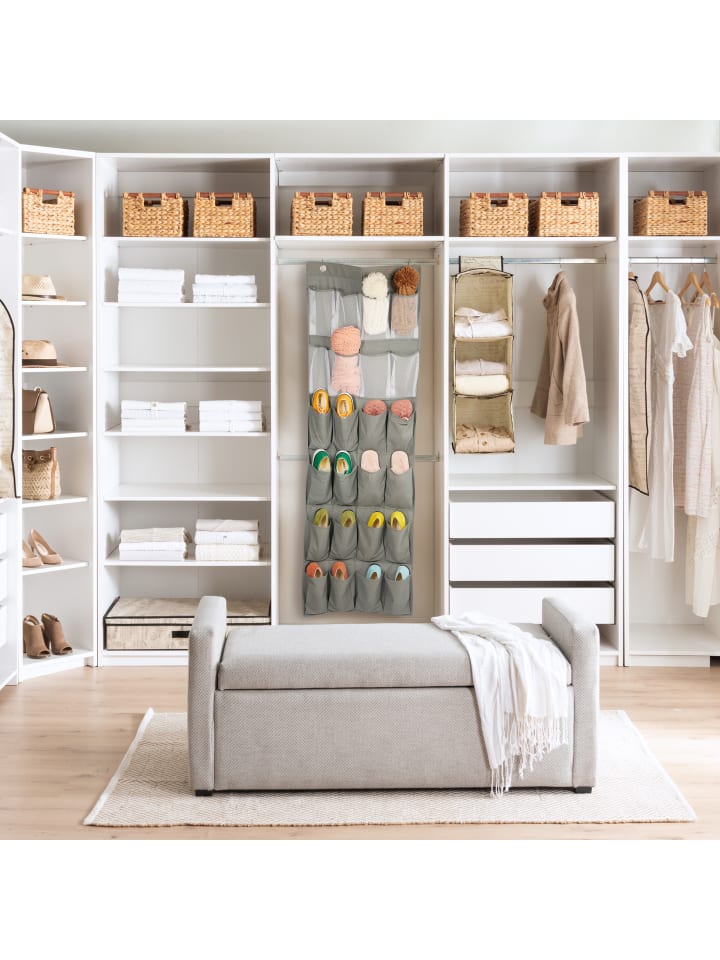 relaxdays Schuhorganizer in Grau - (B)56 x (H)162 (T)5 cm günstig kaufen onesize