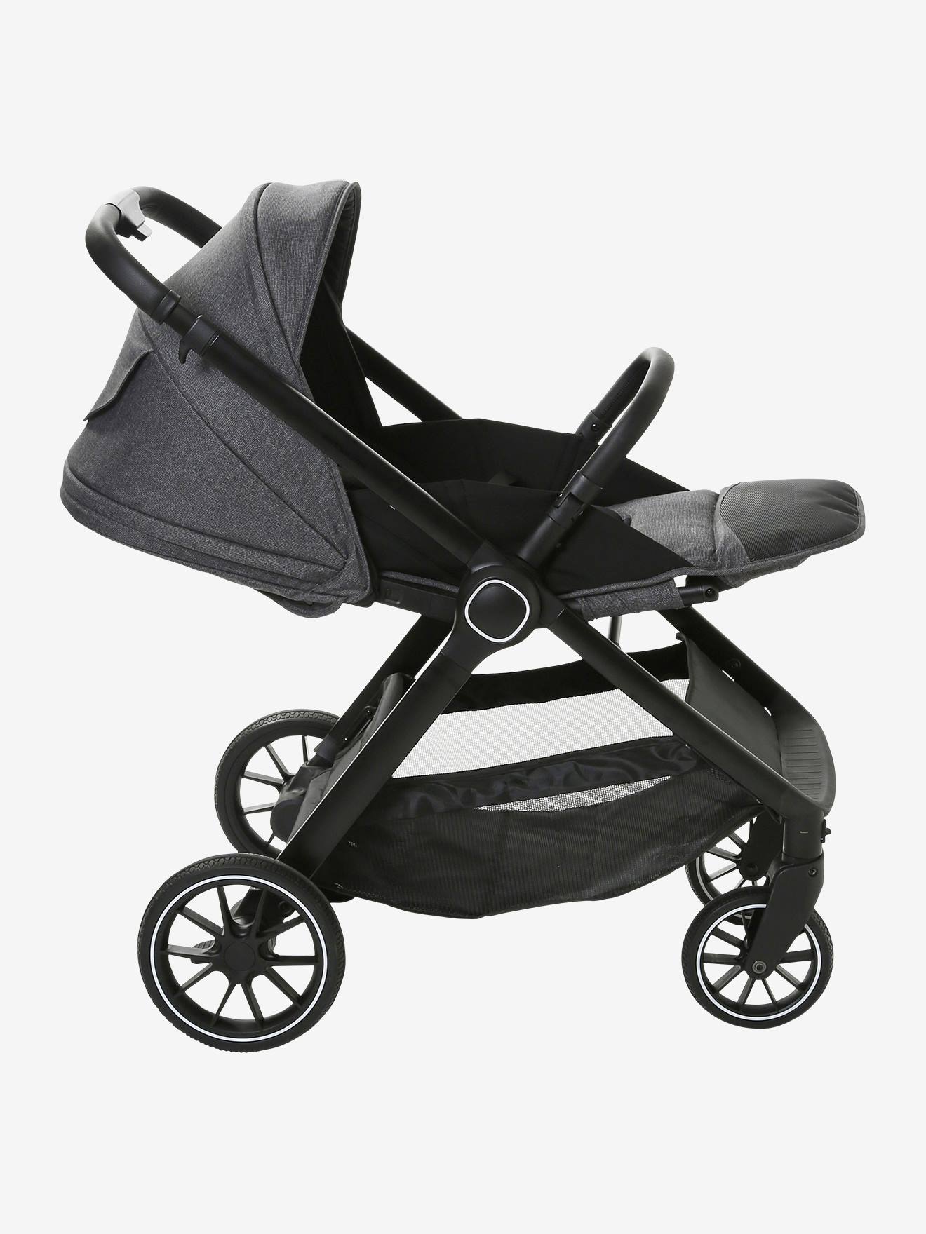 Vertbaudet Kombi-Kinderwagen AURIGA mit Babyschale & Babywanne - schiefergrau