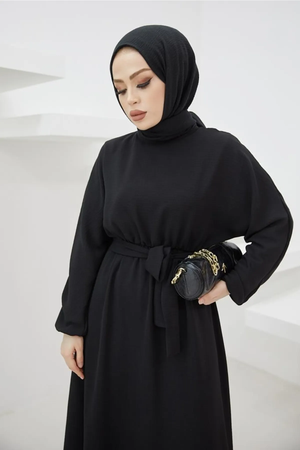 benguen  424-1aerobin Hijab-Kleid Schwarz