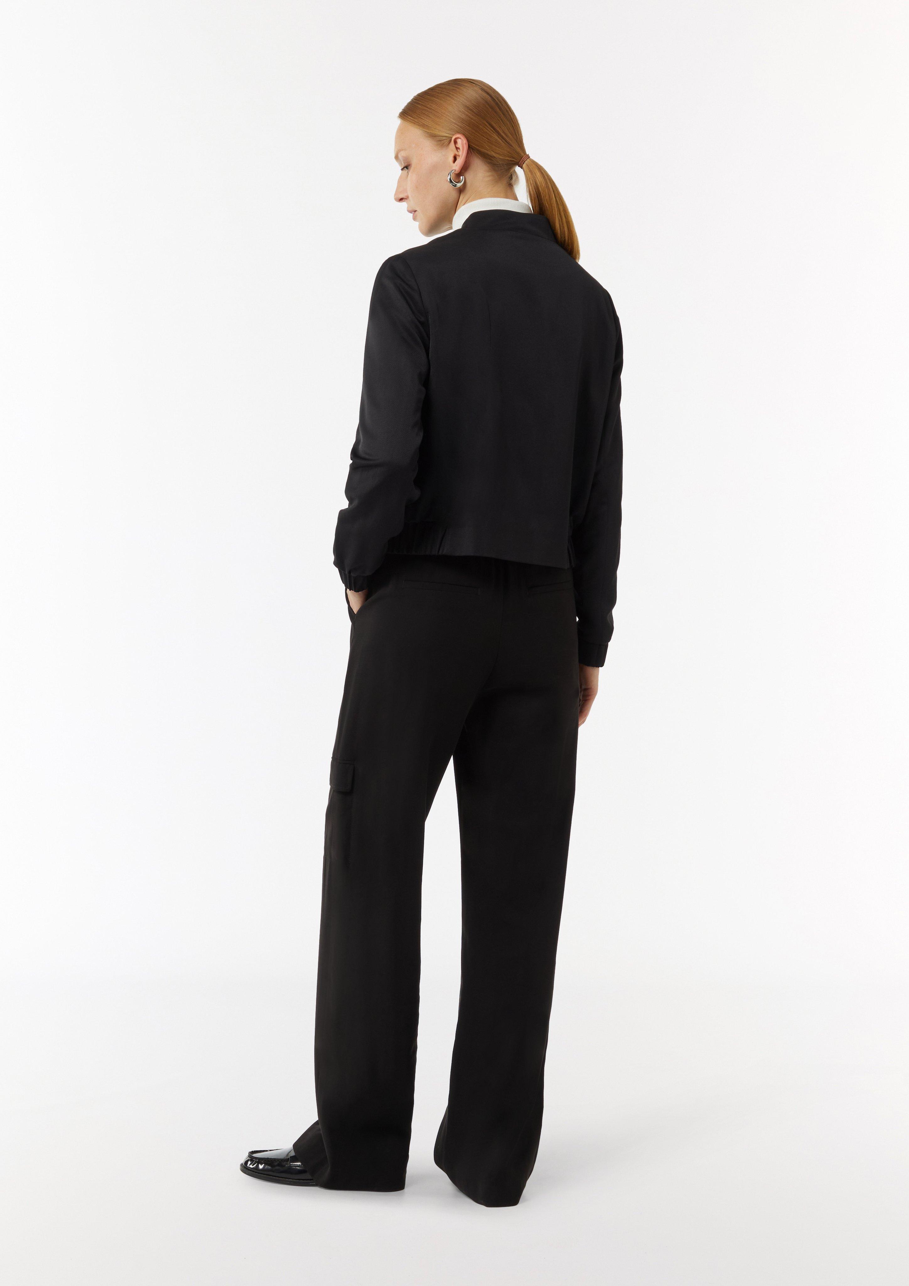 Blouson mit Raffungsdetails am Ärmel - schwarz