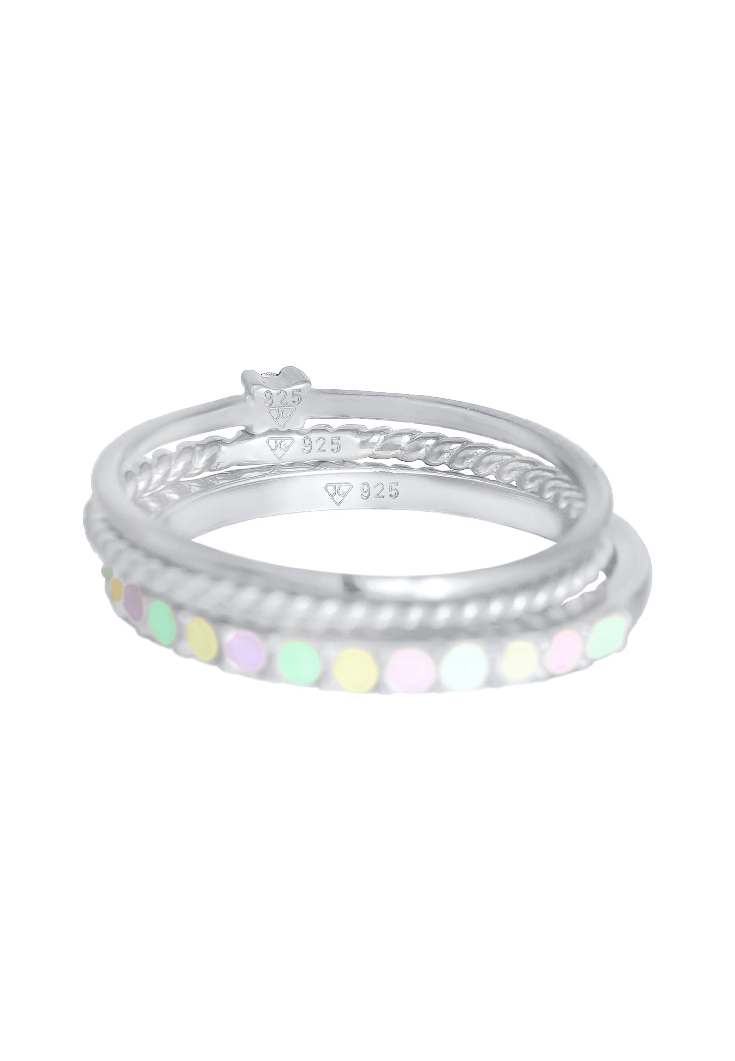 Ensemble de boucles d'oreilles Elli pour femme, solitaire torsadé moderne, design multicolore tendance avec émail et cristal en argent sterling 925 plaqué or