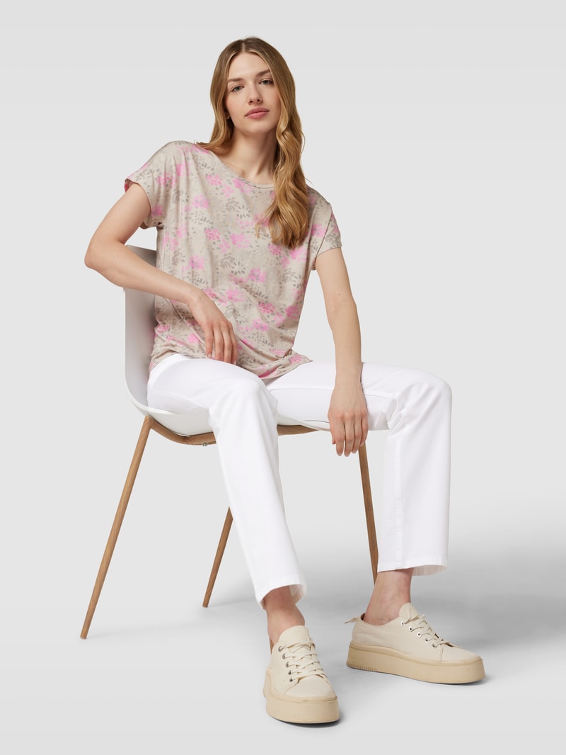 Hose mit Label-Details Modell 'CORA' in weiß