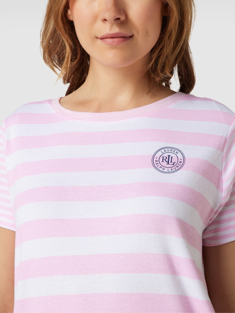 Nachthemd mit Label-Print in pink