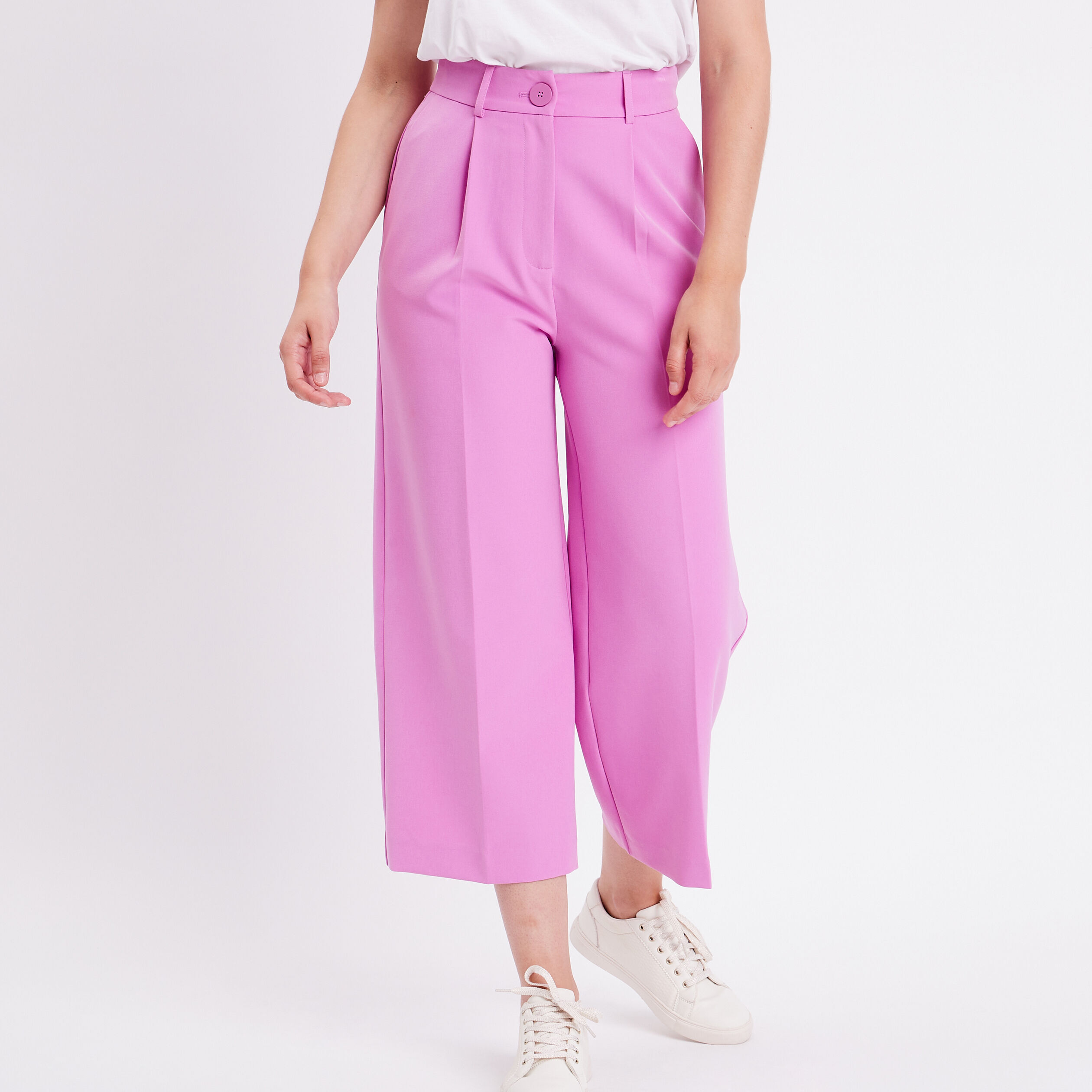 Pantalon city large violet femme | Cache Cache