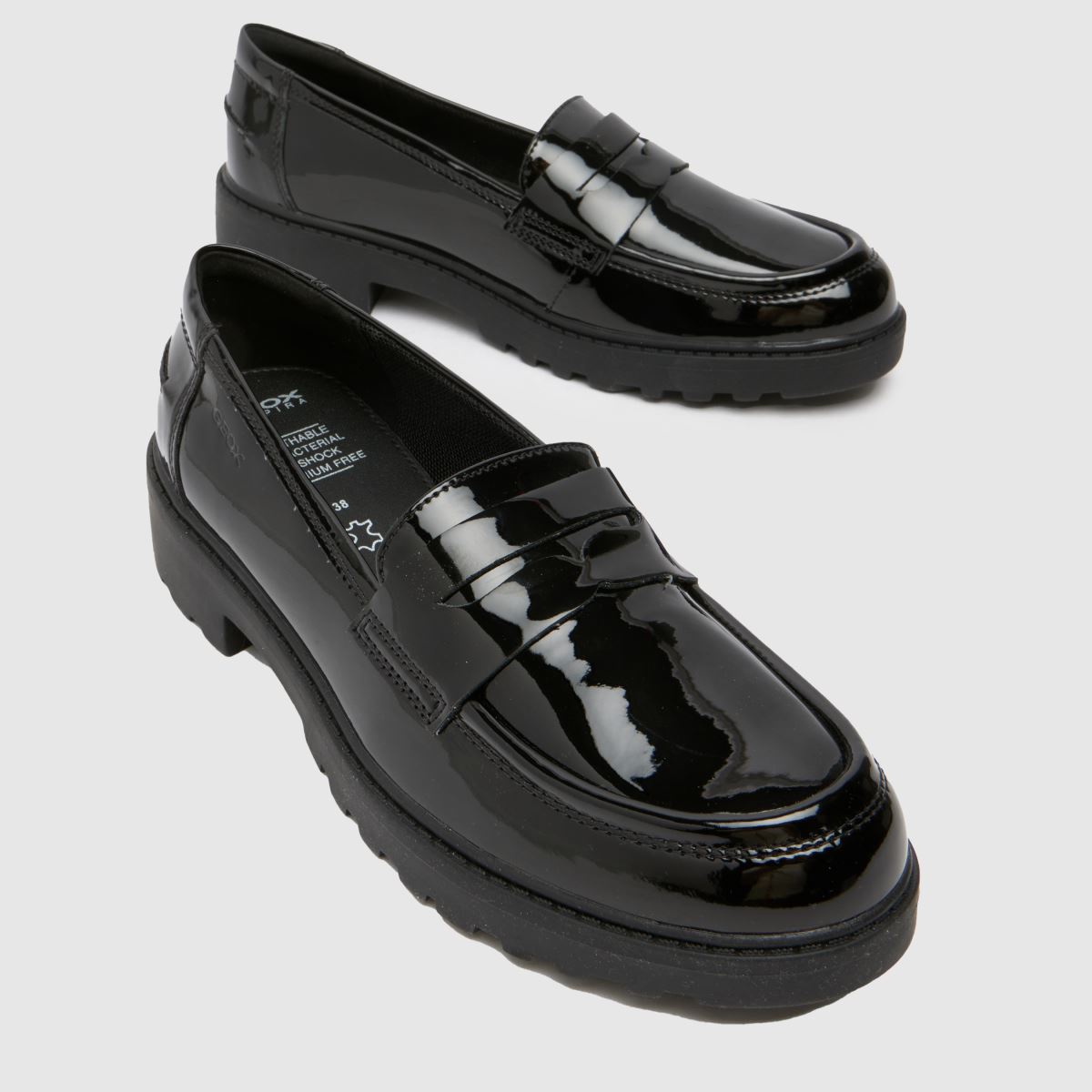 Geox svarta Casey loafers flickor ungdomsskor