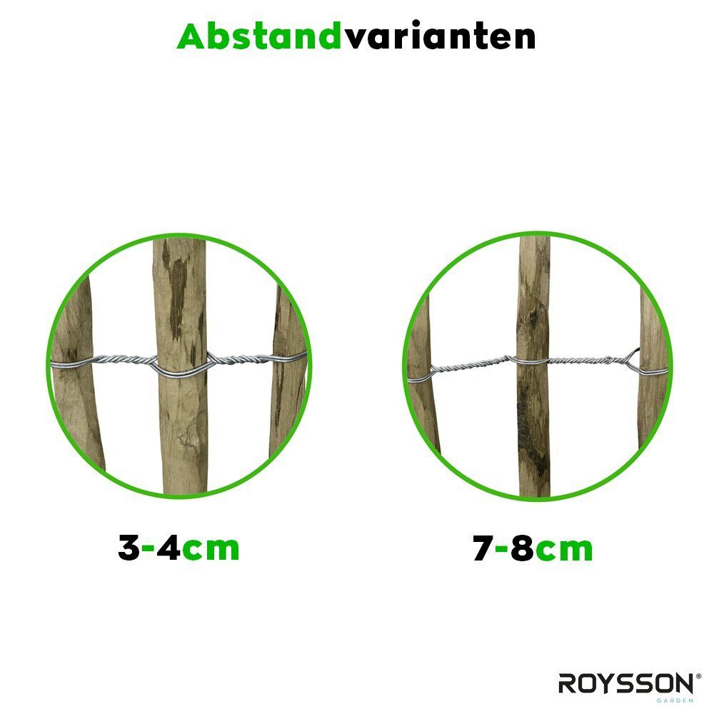 Roysson Garden Staketenzaun Staketenzaun imprägniert Höhe 90 cm 3-4 Abstand
