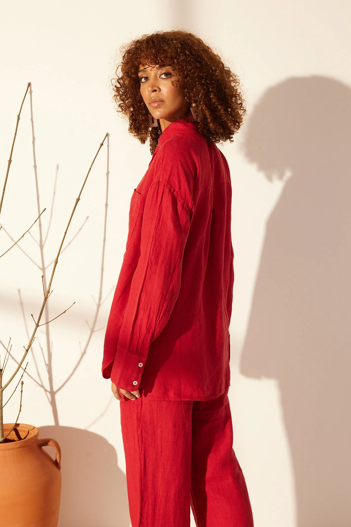 Trendyol Collection  Hemd - Rot - Oversized