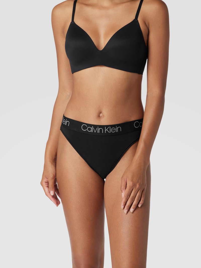Slip mit Stretch-Anteil im 3er-Pack in mittelgrau meliert