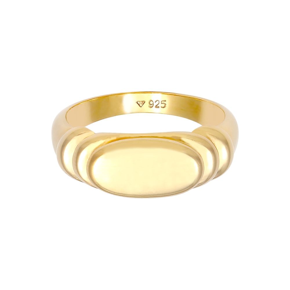 Elli Elli Bague Bague sceau femme polie ovale dégradée en argent massif 925 Bague