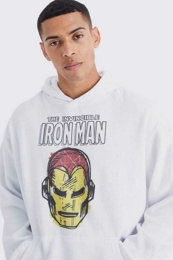 Oversize Hoodie mit lizenziertem Iron Man Print