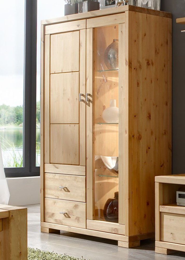 Wohn[glück]lich by Infantil Highboard Vita, Schrank, Vitrine, Breite 100 cm, Kiefer massiv, Landhausstil