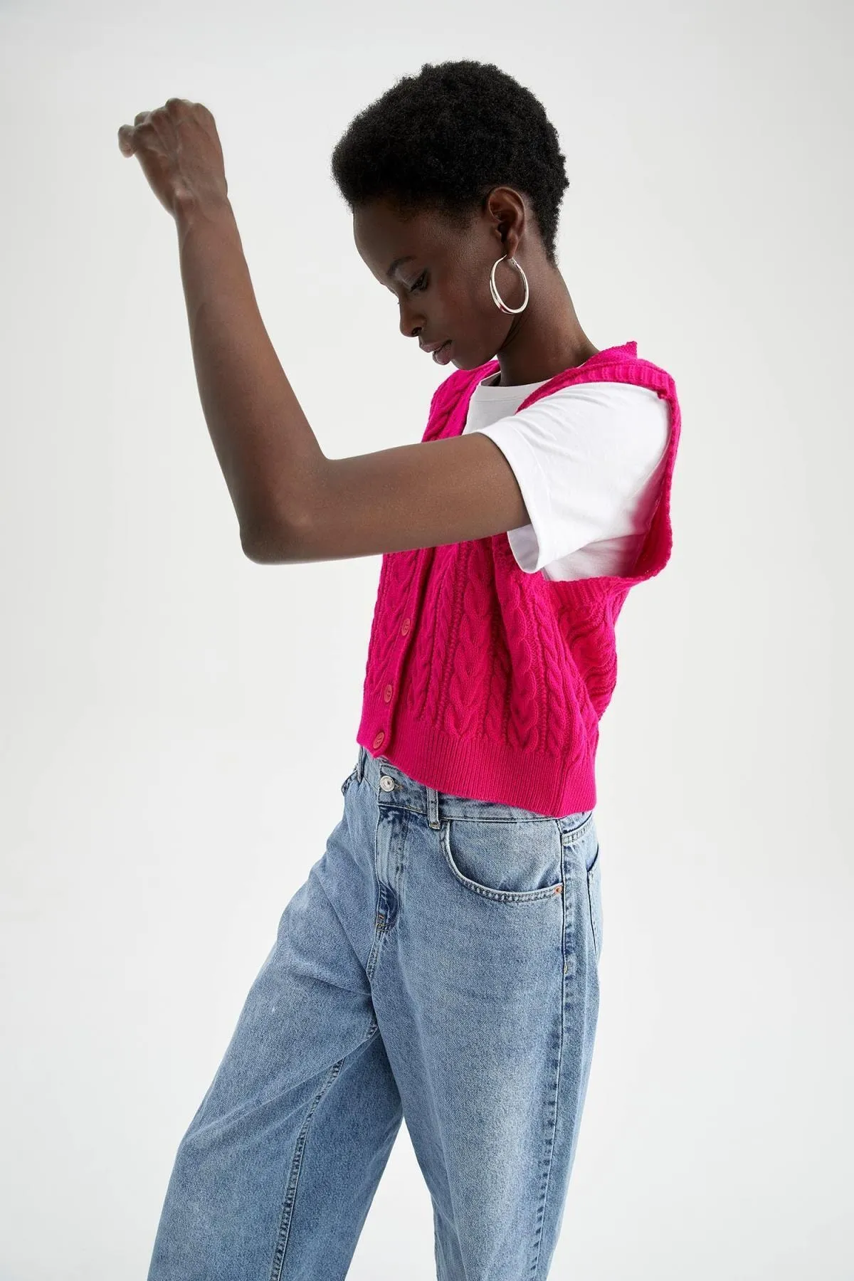 DeFacto  Strickweste - Rosa - Oversized