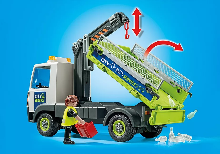Altglas-LKW mit Container