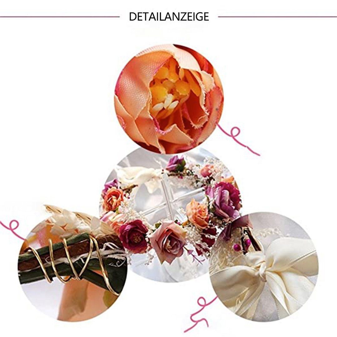 SOTOR Haarband Hochzeit Blumenkranz Krone,Rose Blumenkopf tragen,Photo Requisiten., 1-tlg.