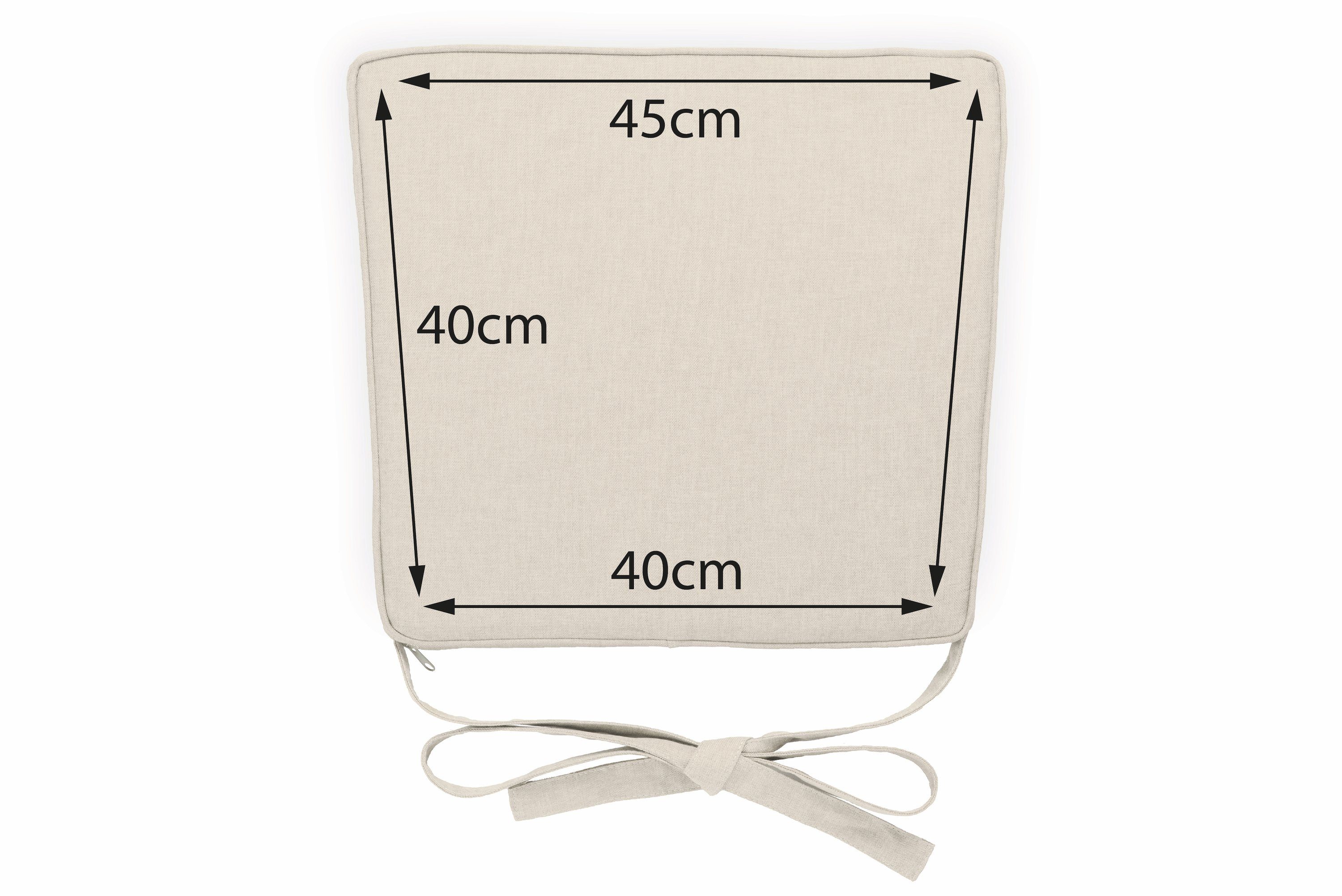 sunnypillow Stuhlkissen 4er Set Stuhlkissen 40 x 45 x 5cm