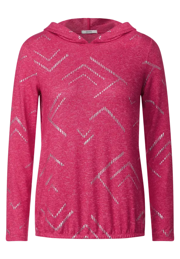 CECIL Hoodie Shirt mit Folienprint