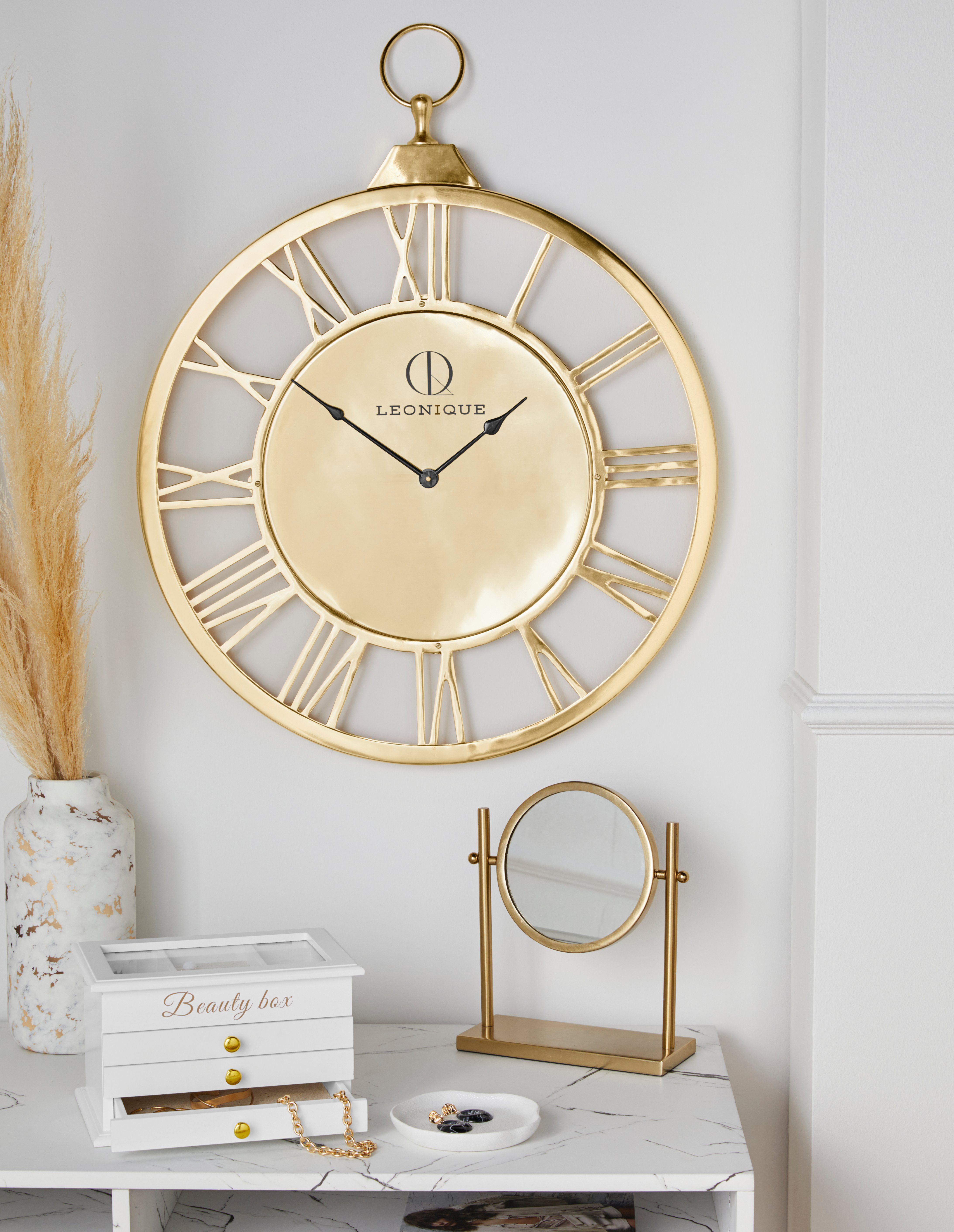 Leonique Wanduhr Leonique GOLD (römische Ziffern, 58 cm)