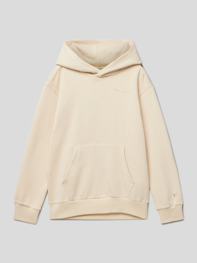 Hoodie mit Label-Stitching Modell 'Rochester' in sand