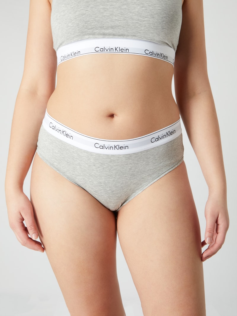 PLUS SIZE Slip in melierter Optik in mittelgrau meliert