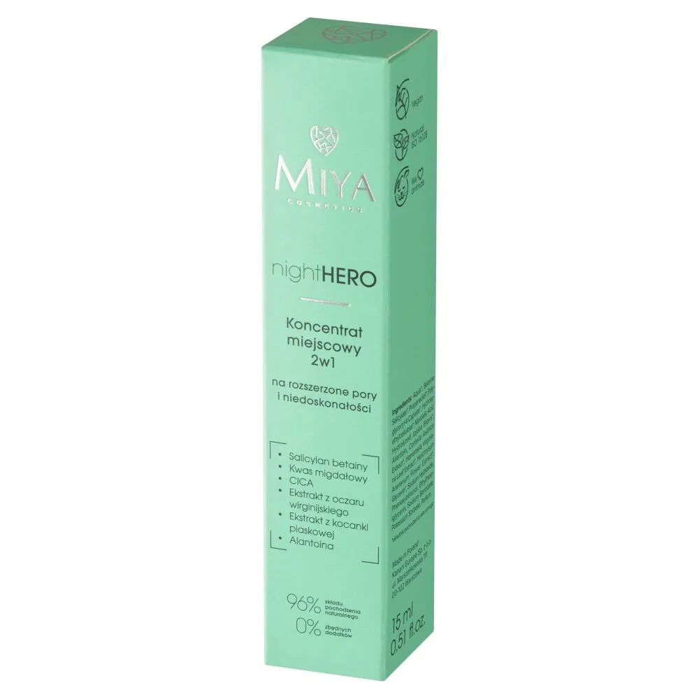 Miya nightHERO - 2 u 1 koncentrat za lokalnu upotrebu za proširene pore i nesavršenosti 15 ml