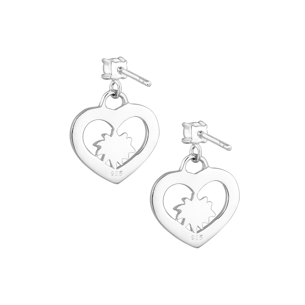 Elli Elli Boucles d'Oreilles Coeur Cristal Boucles d'Oreilles Femme  (925/1000) Argent Boucles d'oreilles