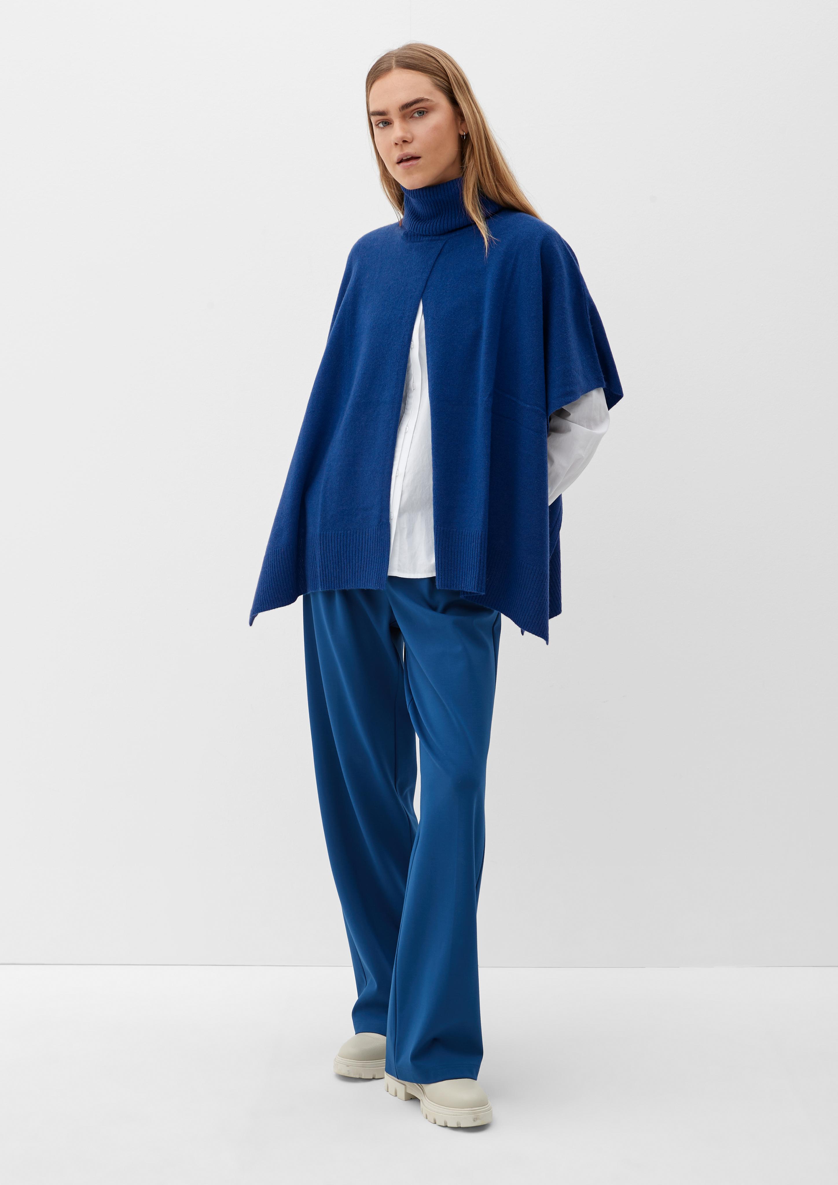 Poncho mit Rippblende am Saum  2124433-5659