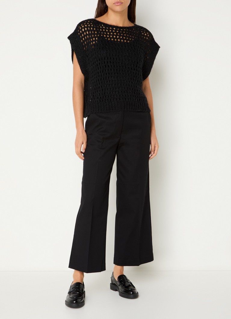 Cardigan gros Benetton cu imprimeu ajurat și lurex.