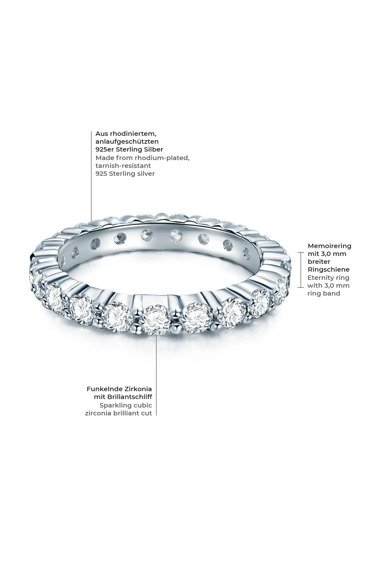 Trilani  Ring - Silberfarben - Zirkon