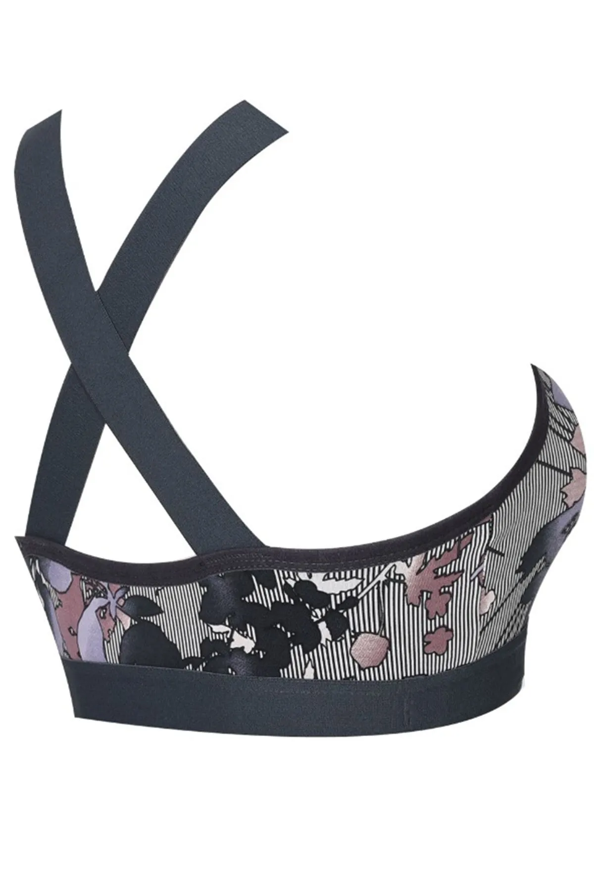 Nicoletta  Mixed-42 Damen-BH, schwammunterstützt, Sport-Bustier, gemustert, Fitness