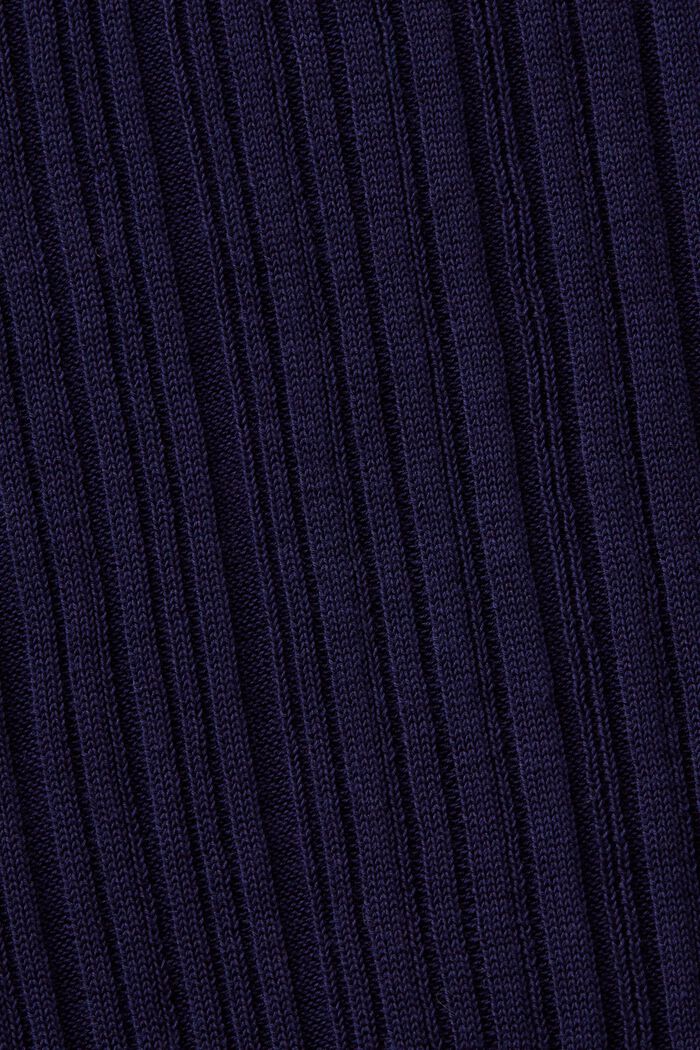 Nahtloser Rippstrick-Cardigan mit Polokragen