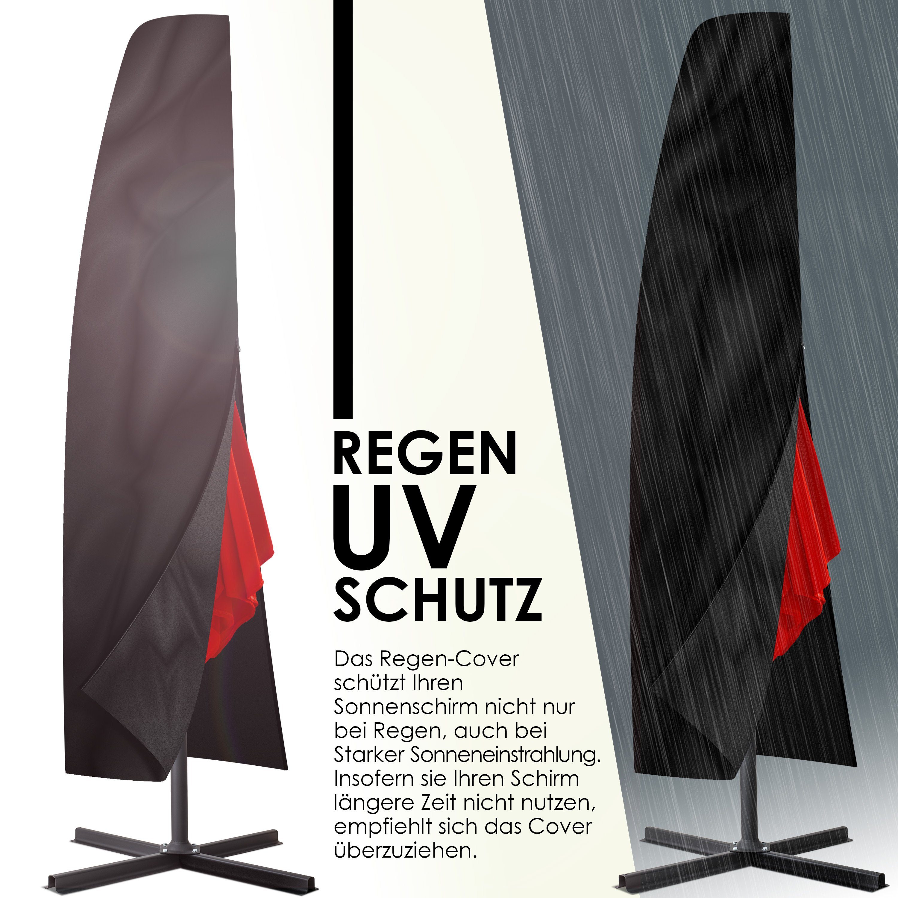 KESSER Gartenmöbel-Schutzhülle, Schutzhülle Schirmhaube Abdeckung Sonnenschirm Schutzhülle H