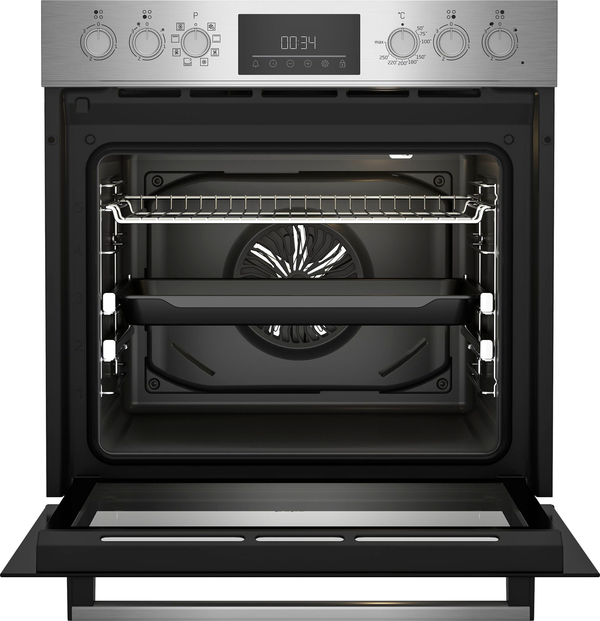 BEKO Elektro-Herd-Set BBUM12328X, mit 2-fach-Teleskopauszug