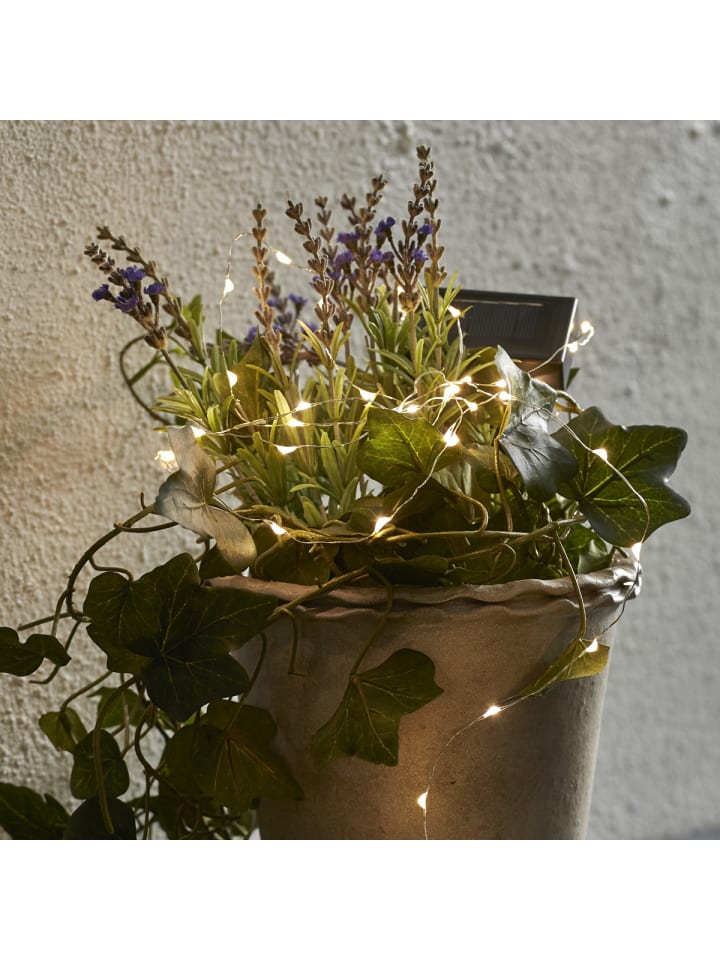 MARELIDA LED Solar Lichterkette Draht 100 LED L: 9,9m in silber günstig kaufen onesize